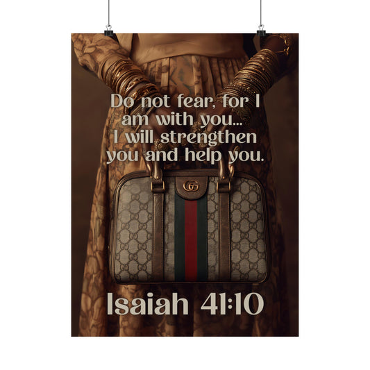 Isaiah 41:10 Christian Poster — "Do Not Fear, I Am With You" Matte Vertical Wall Art