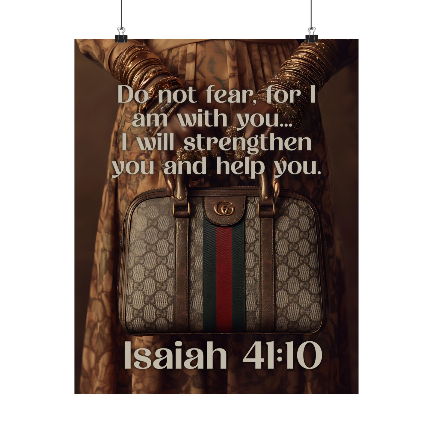 Isaiah 41:10 Christian Poster — "Do Not Fear, I Am With You" Matte Vertical Wall Art