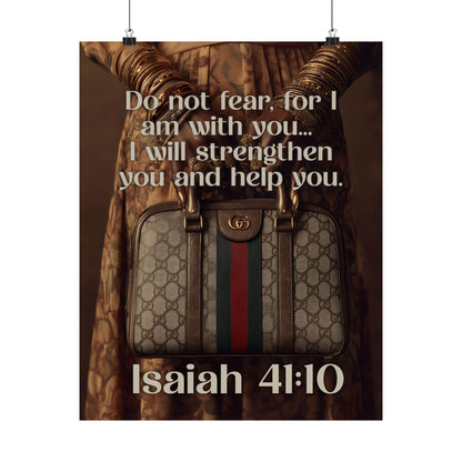 Isaiah 41:10 Christian Poster — "Do Not Fear, I Am With You" Matte Vertical Wall Art