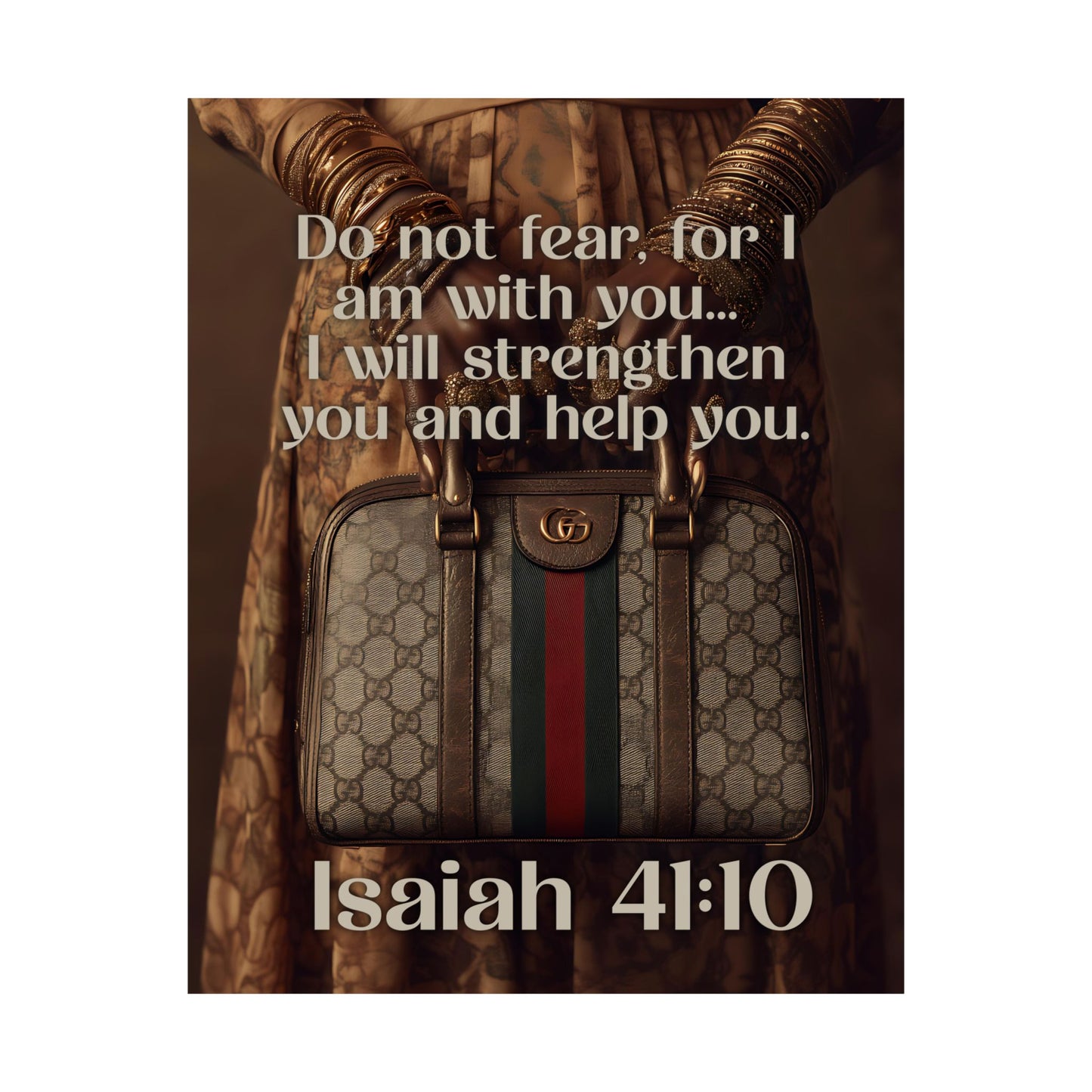 Isaiah 41:10 Christian Poster — "Do Not Fear, I Am With You" Matte Vertical Wall Art