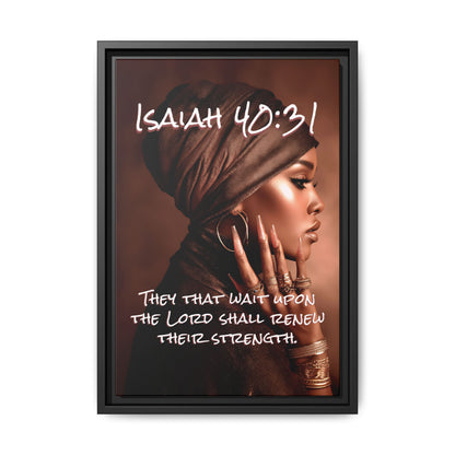 Isaiah 40:31 Wall Art — Framed Matte Canvas Christian Scripture Portrait