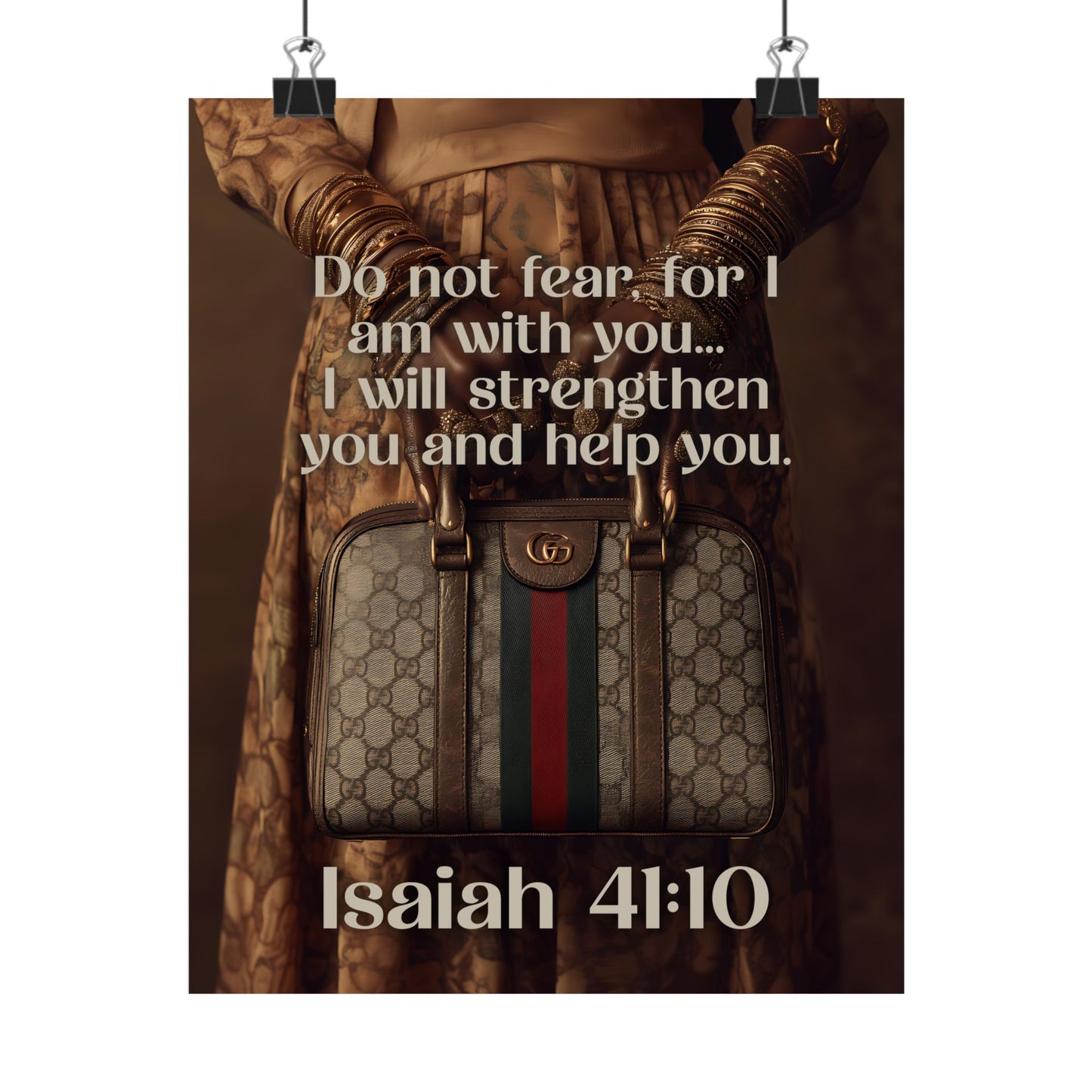 Isaiah 41:10 Christian Poster — "Do Not Fear, I Am With You" Matte Vertical Wall Art