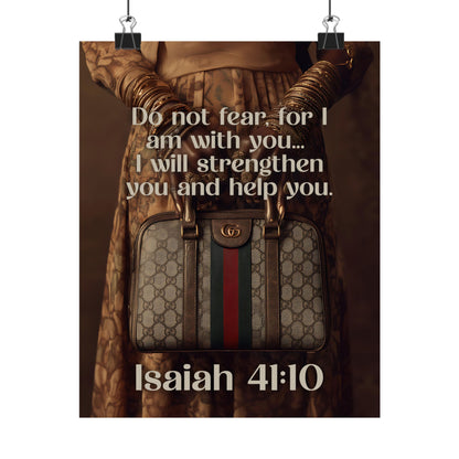Isaiah 41:10 Christian Poster — "Do Not Fear, I Am With You" Matte Vertical Wall Art