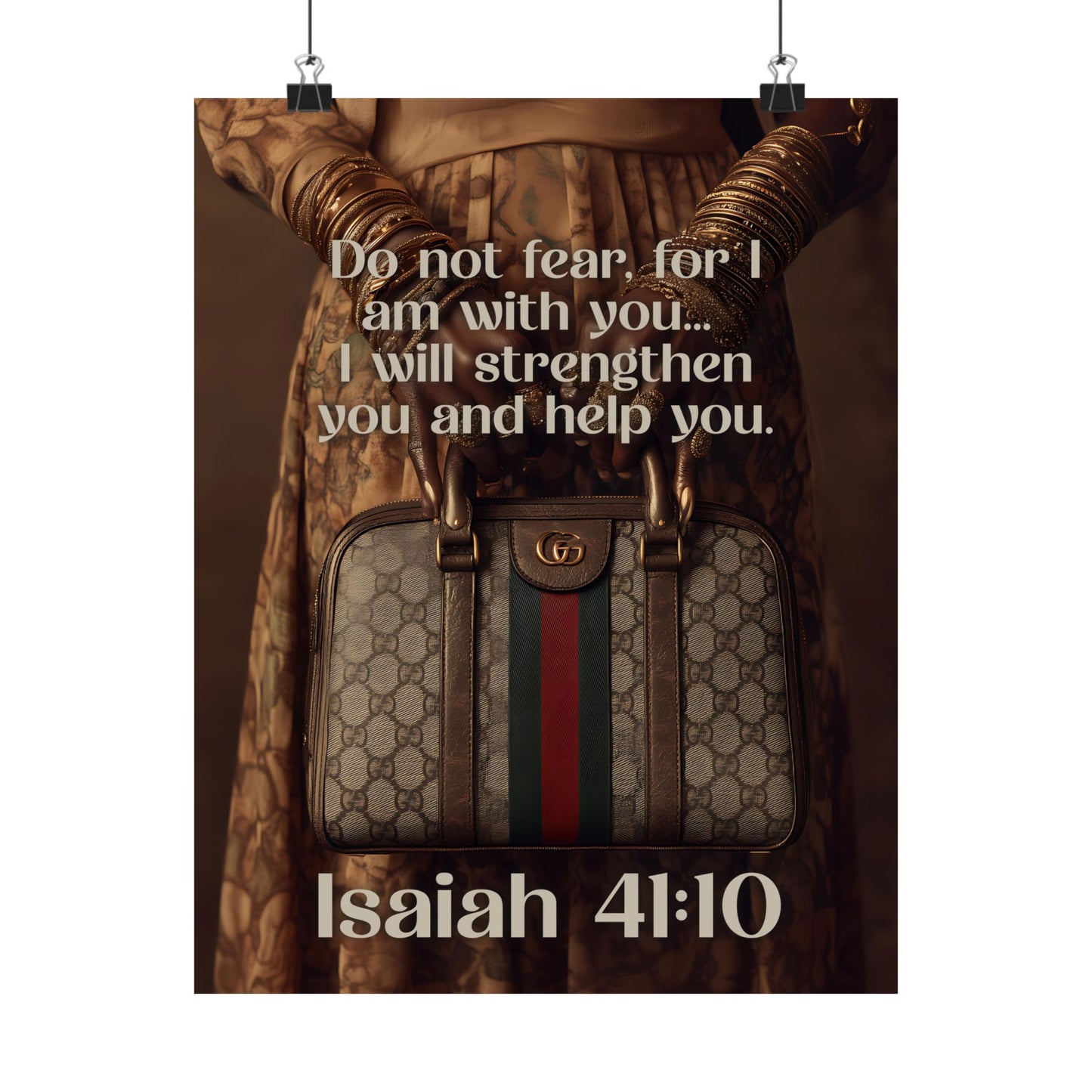 Isaiah 41:10 Christian Poster — "Do Not Fear, I Am With You" Matte Vertical Wall Art