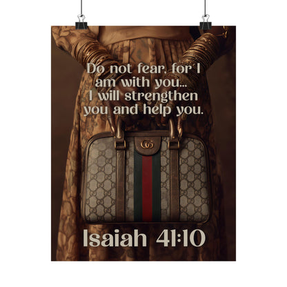 Isaiah 41:10 Christian Poster — "Do Not Fear, I Am With You" Matte Vertical Wall Art
