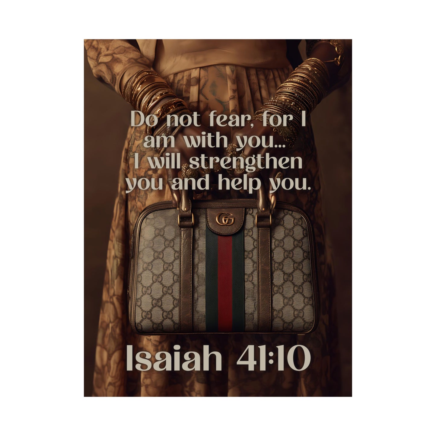 Isaiah 41:10 Christian Poster — "Do Not Fear, I Am With You" Matte Vertical Wall Art