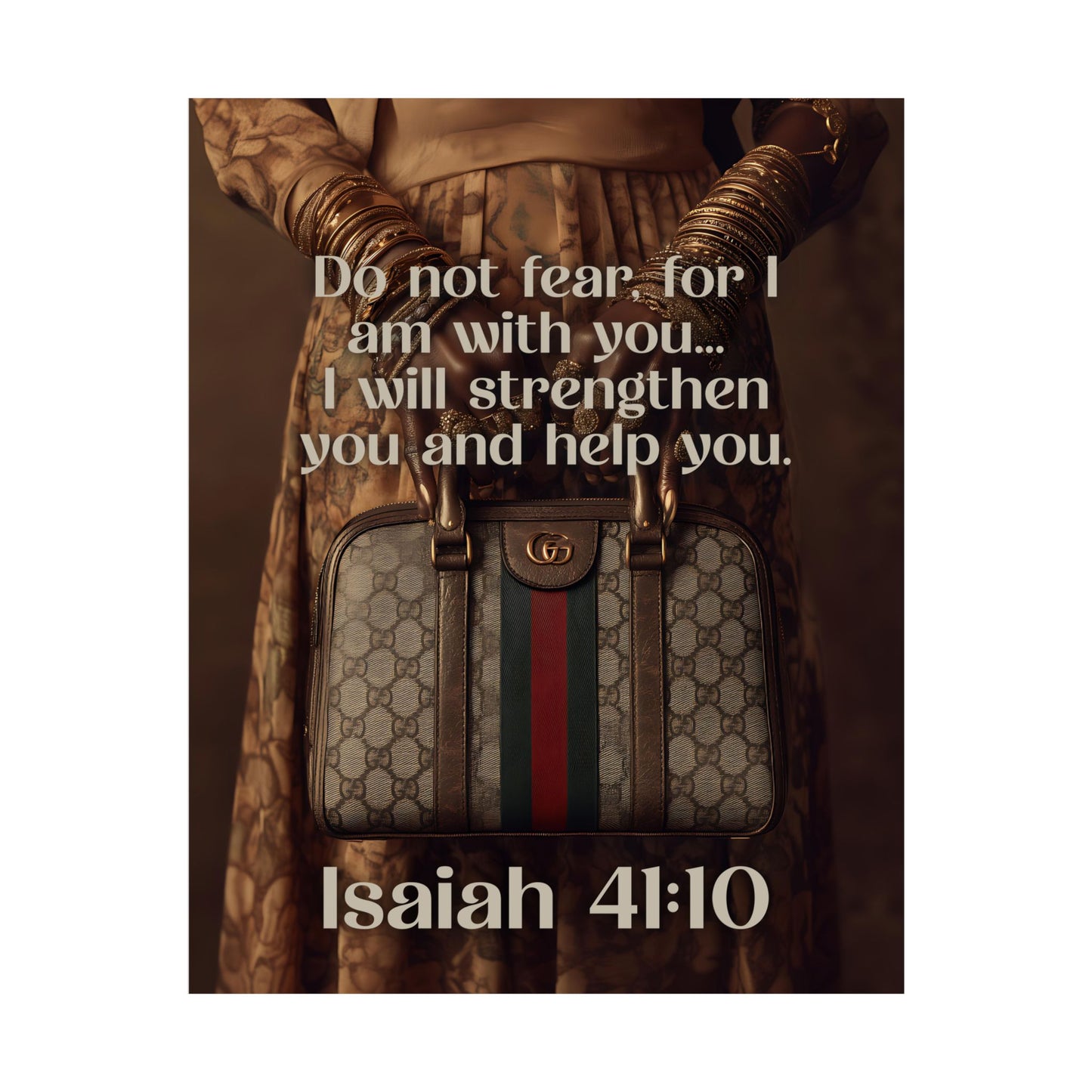 Isaiah 41:10 Christian Poster — "Do Not Fear, I Am With You" Matte Vertical Wall Art