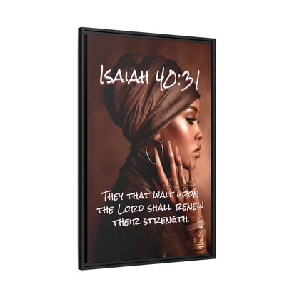 Isaiah 40:31 Wall Art — Framed Matte Canvas Christian Scripture Portrait