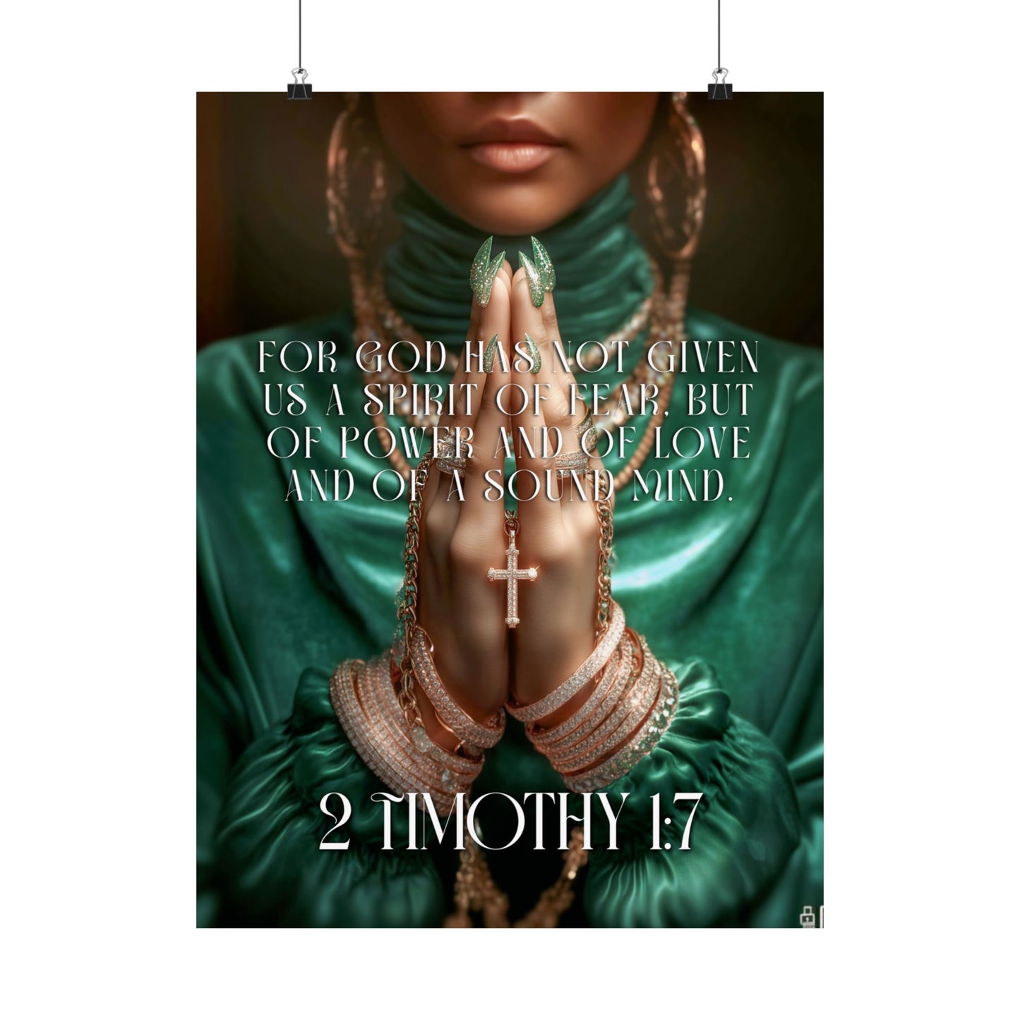 2 Timothy 1:7 - Matte Poster "For God has not given us a spirit of fear..."