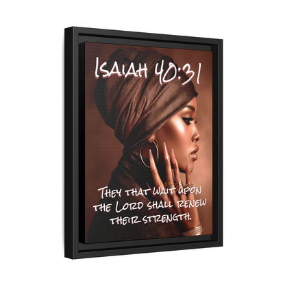 Isaiah 40:31 Wall Art — Framed Matte Canvas Christian Scripture Portrait