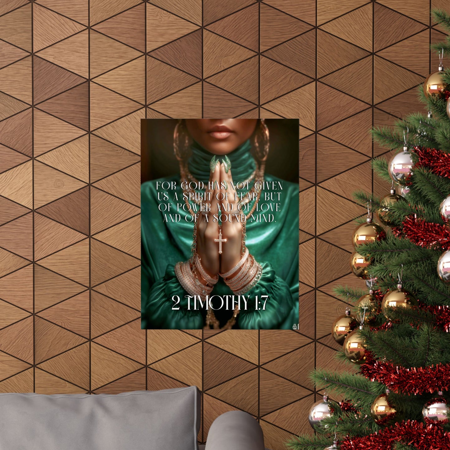 2 Timothy 1:7 - Matte Poster "For God has not given us a spirit of fear..."