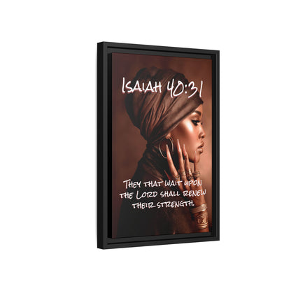 Isaiah 40:31 Wall Art — Framed Matte Canvas Christian Scripture Portrait