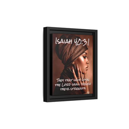 Isaiah 40:31 Wall Art — Framed Matte Canvas Christian Scripture Portrait