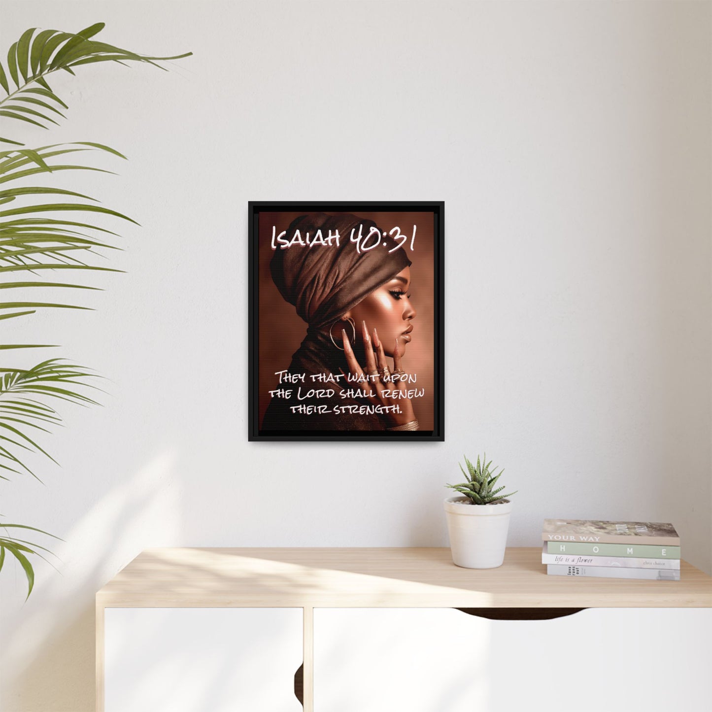 Isaiah 40:31 Wall Art — Framed Matte Canvas Christian Scripture Portrait