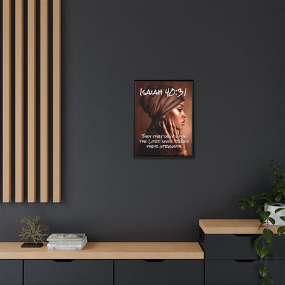 Isaiah 40:31 Wall Art — Framed Matte Canvas Christian Scripture Portrait