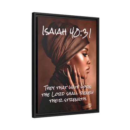 Isaiah 40:31 Wall Art — Framed Matte Canvas Christian Scripture Portrait