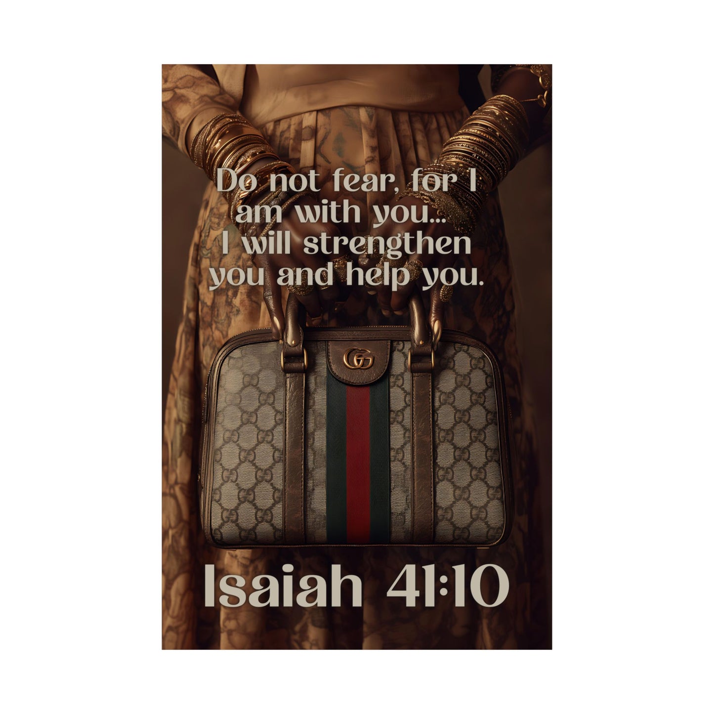 Isaiah 41:10 Christian Poster — "Do Not Fear, I Am With You" Matte Vertical Wall Art