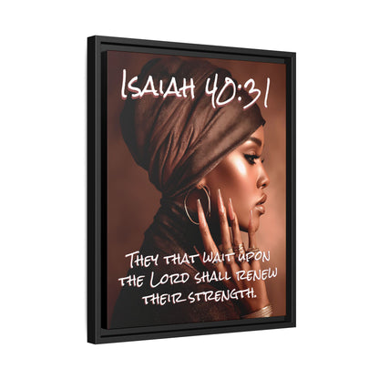 Isaiah 40:31 Wall Art — Framed Matte Canvas Christian Scripture Portrait