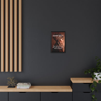 Isaiah 40:31 Wall Art — Framed Matte Canvas Christian Scripture Portrait