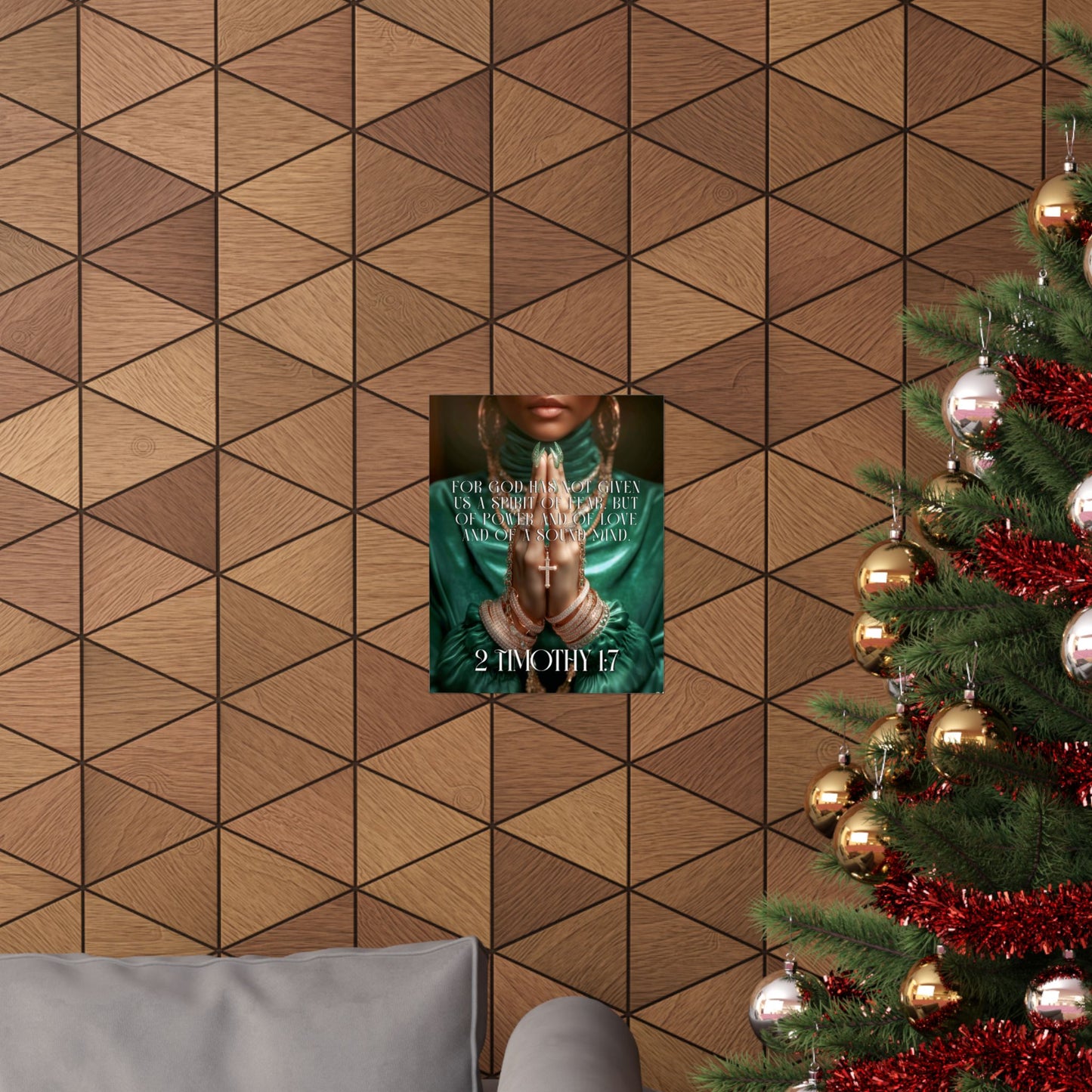 2 Timothy 1:7 - Matte Poster "For God has not given us a spirit of fear..."